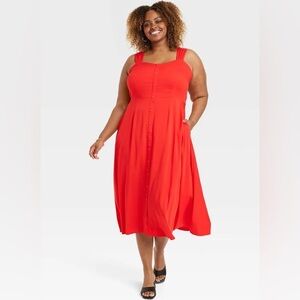 Ava & Viv Button Front A Line Dress